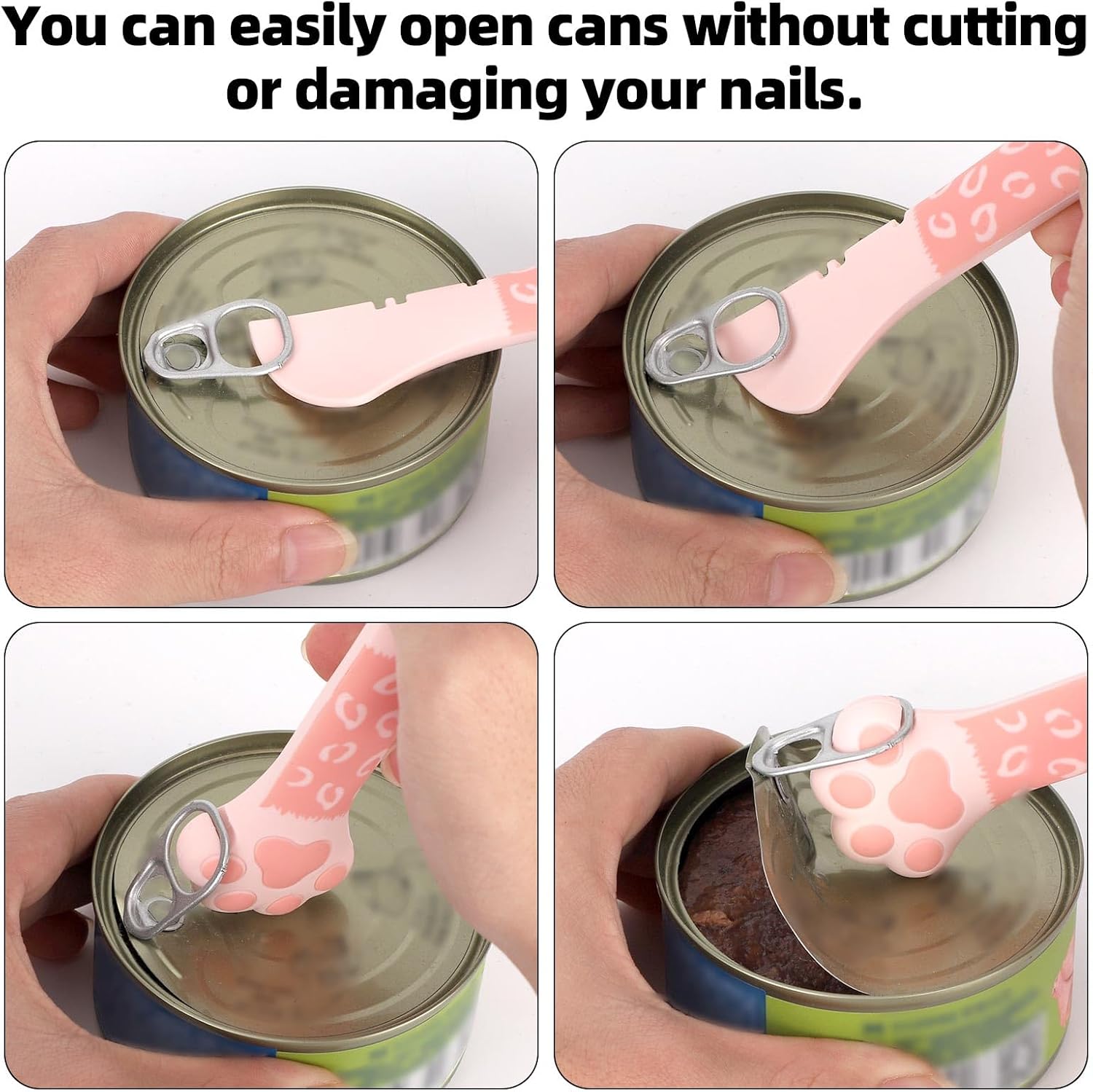 TOYMIS 3Pcs Dog Cat Food Spoon, Adorable Paw Spoon Silicone Can Opener image 5