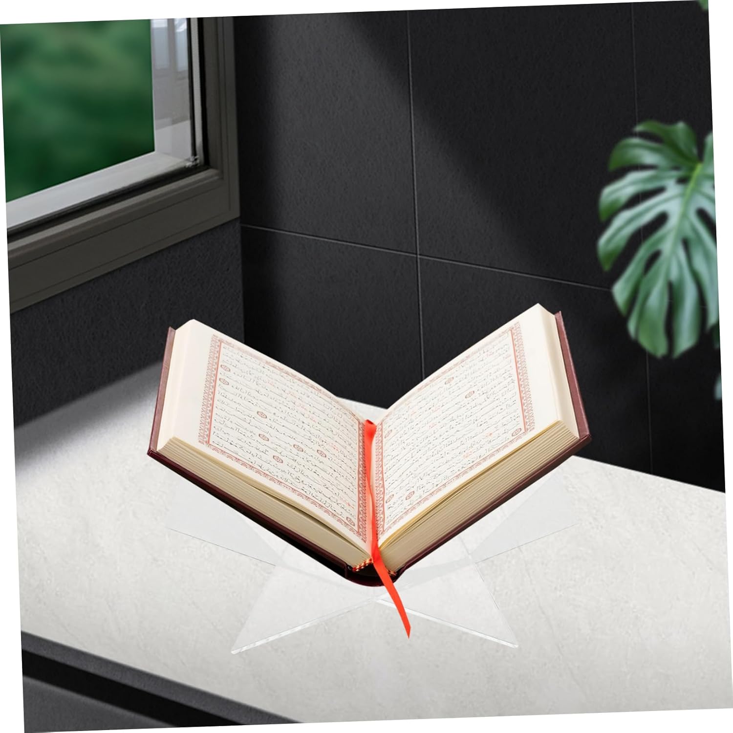 Garneck Acrylic Book Holder Stand for Open Reading X-Shaped Cookbook Display Rack Portable Recipe Holder Stable Support for Home and Office