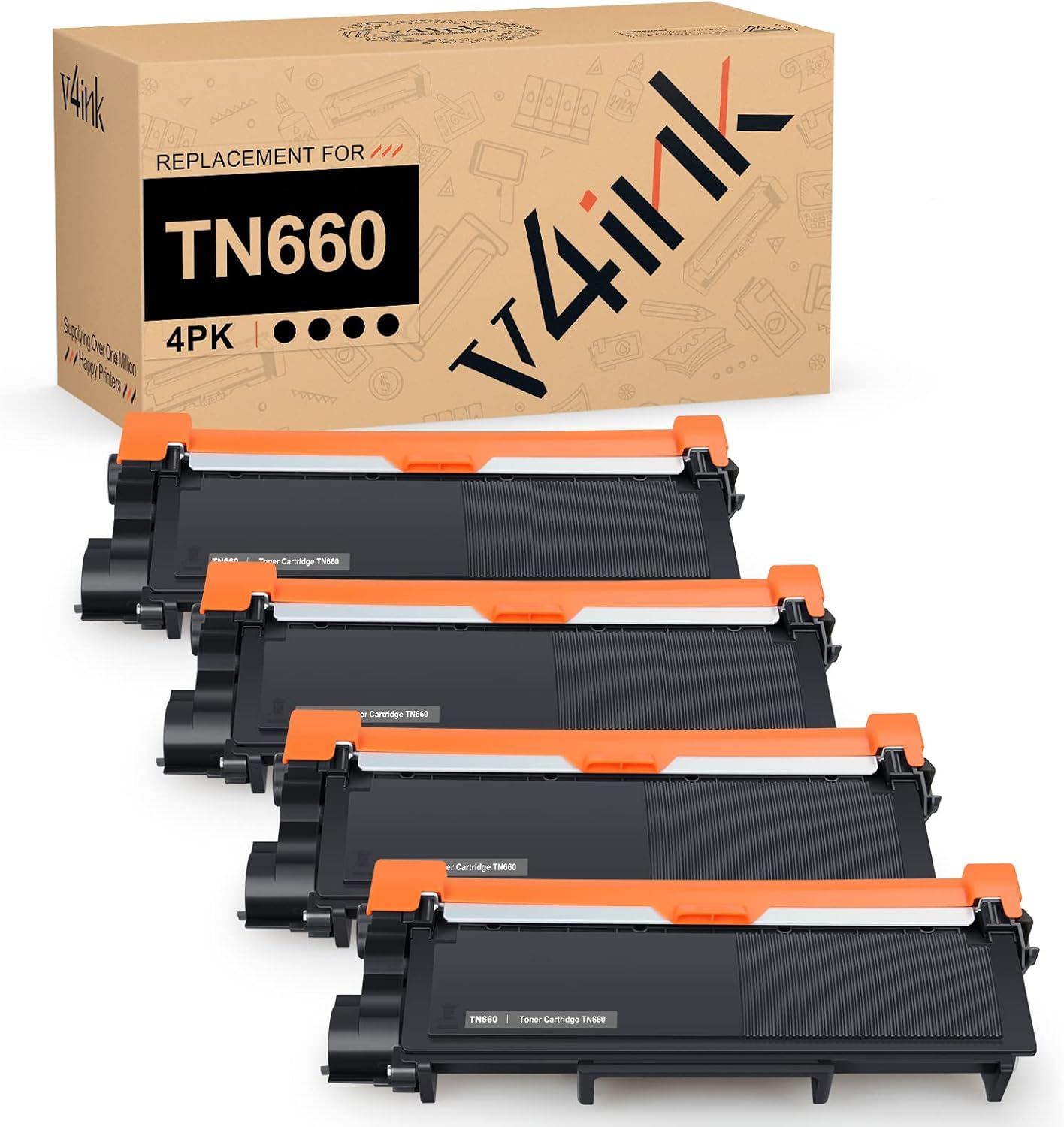 v4ink TN660 4-pack compatible toner for Brother printers