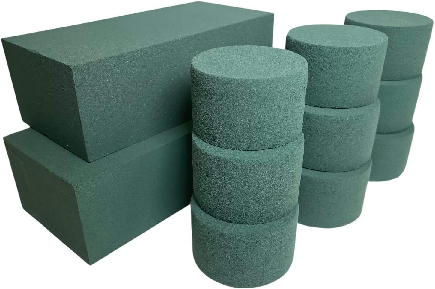 Wet Floral Foam Blocks for Flowers Bouquet (2 Bricks & 9 Cylinders