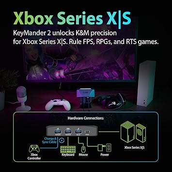 IOGEAR KeyMander 2 Keyboard/Mouse Adapter Plus Controller Crossover, PS4, Xbox Series X/S, Xbox One, Nintendo Switch, GE1337P2, FPS, mouse control