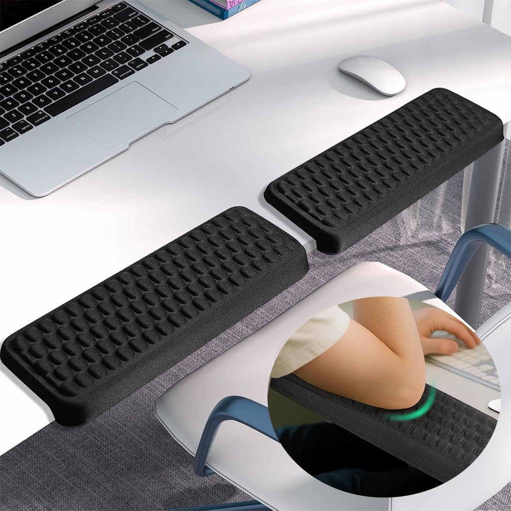 ZORBES® 2Pcs Keyboard Wrist Rest Pad Padded Memory Foam Hand Rest Support for Office, Computer, Laptop, Mac Typing and Wrist Pain Relief and Repair(11.8 inch, Black)