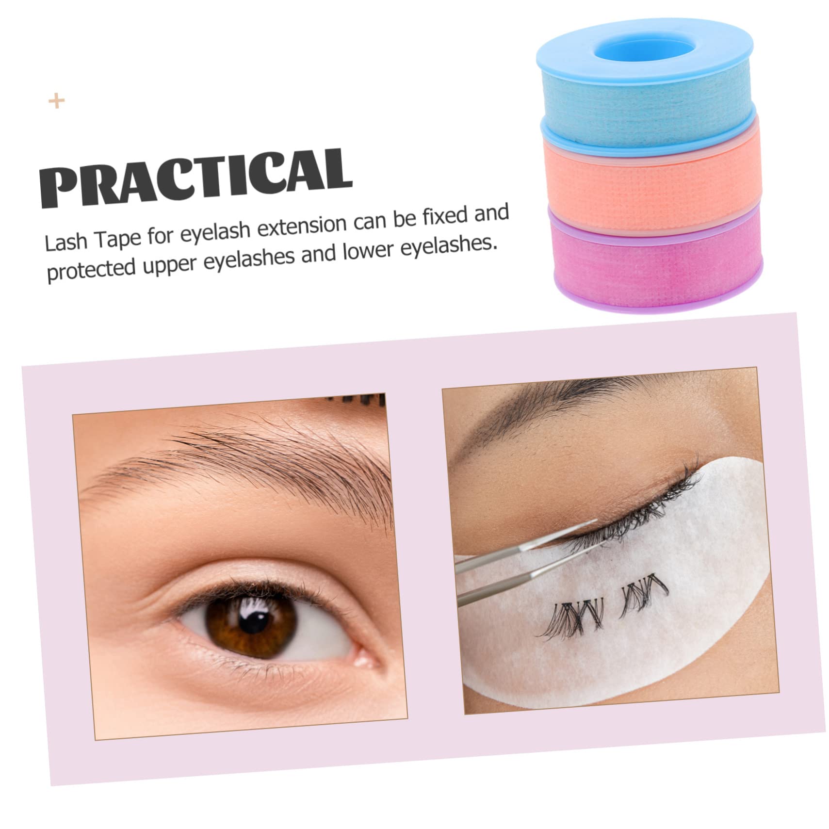 Beaupretty 3 Series Cinta De Pestañas Transatlántico Papel Banda Vínculo Calcomanías Plantillas Cinta De Injerto De Pestañas Diy Cintas De Pestañas De Gel De Sílice Tela No Tejida 3 Rollos*3