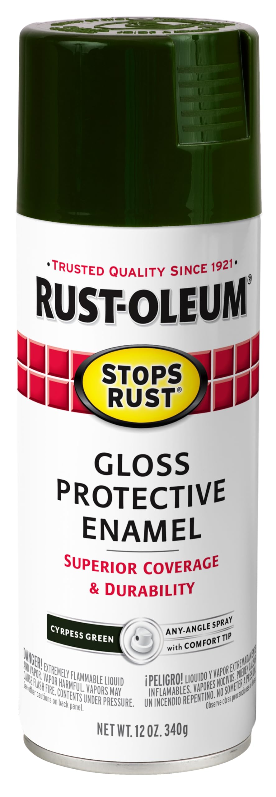 Rust-Oleum 369183 Stops Rust Spray Paint, 12 oz, Gloss Cypress