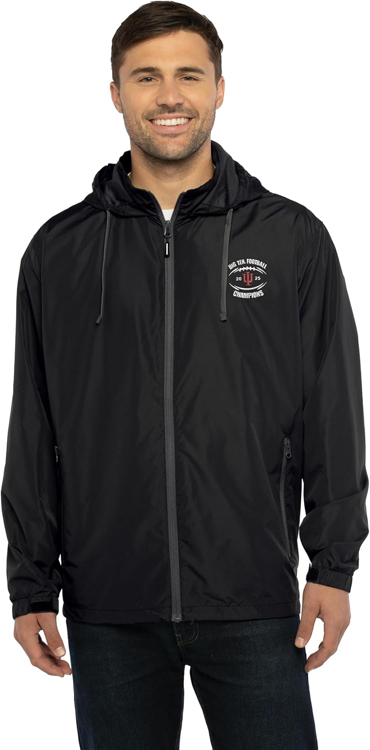 Indiana Hoosiers 2025 Big 10 Champions - Football Men's Packable Wind Jacket