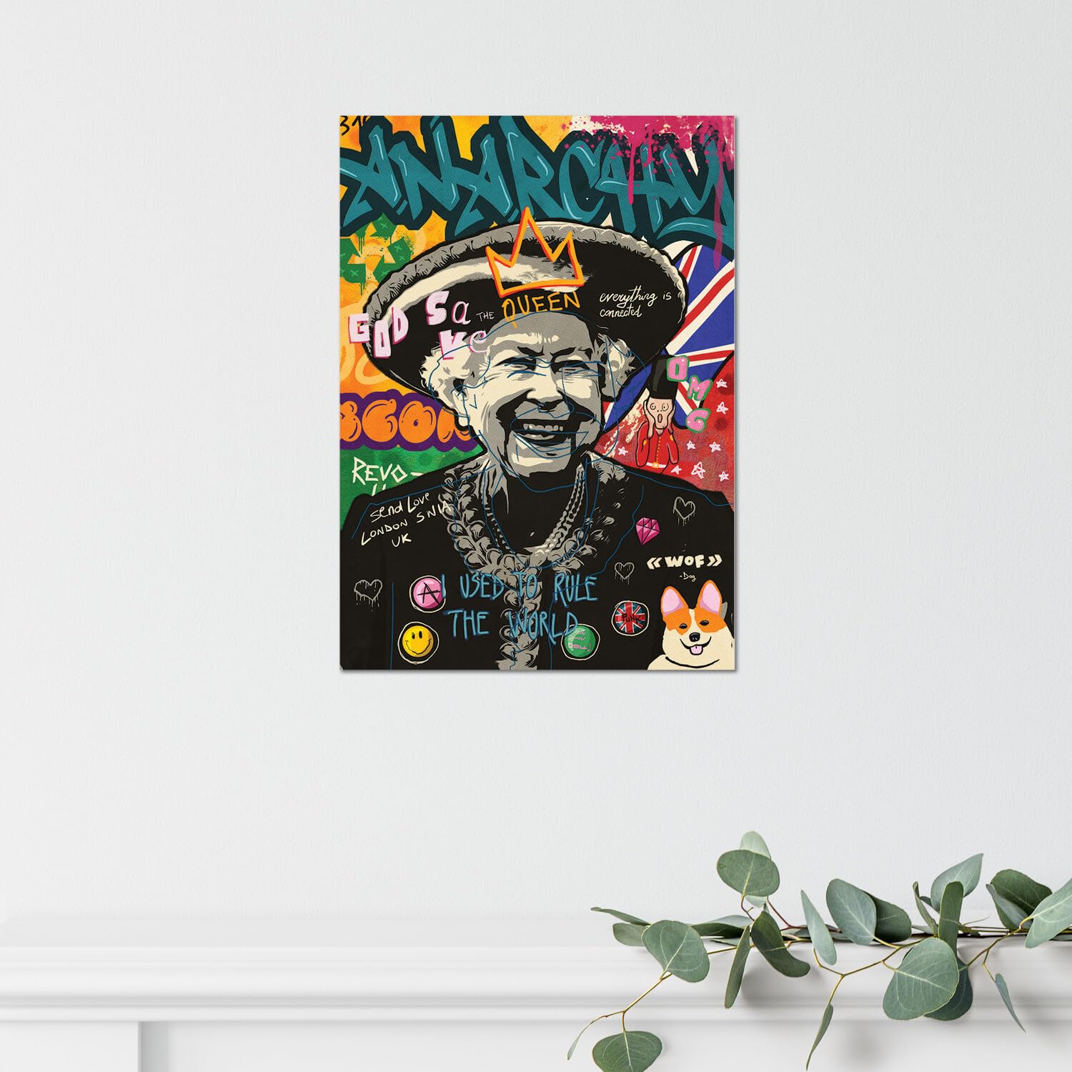Giallobus - Quadro - 10 - Queen punk - Vetro acrilico - 70L x 100l cm - Pronto da appendere - Quadri moderni per la casa