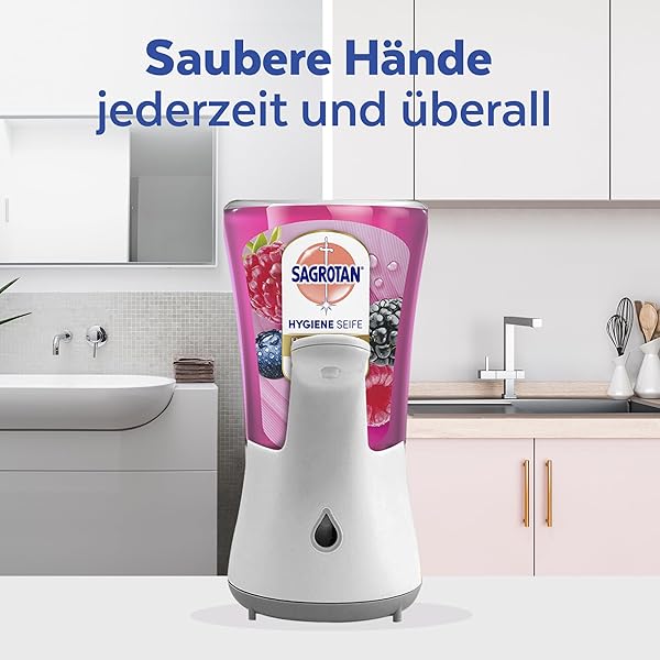 Sagrotan No-Touch Nachfüller Wildbeeren – Für den automatischen Seifenspender – 5 x 250 ml Handseife - 5
