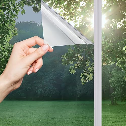 Lmlpt Película de privacidad unidireccional para ventana para el hogar, espejo reflectante, tintado de vidrio, bloqueo solar, UV, vinilo para cubrir