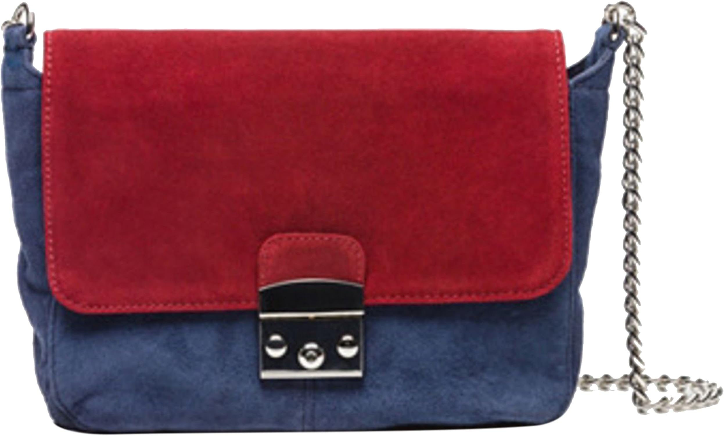 Genuine Leather Bag (Blue/Red)