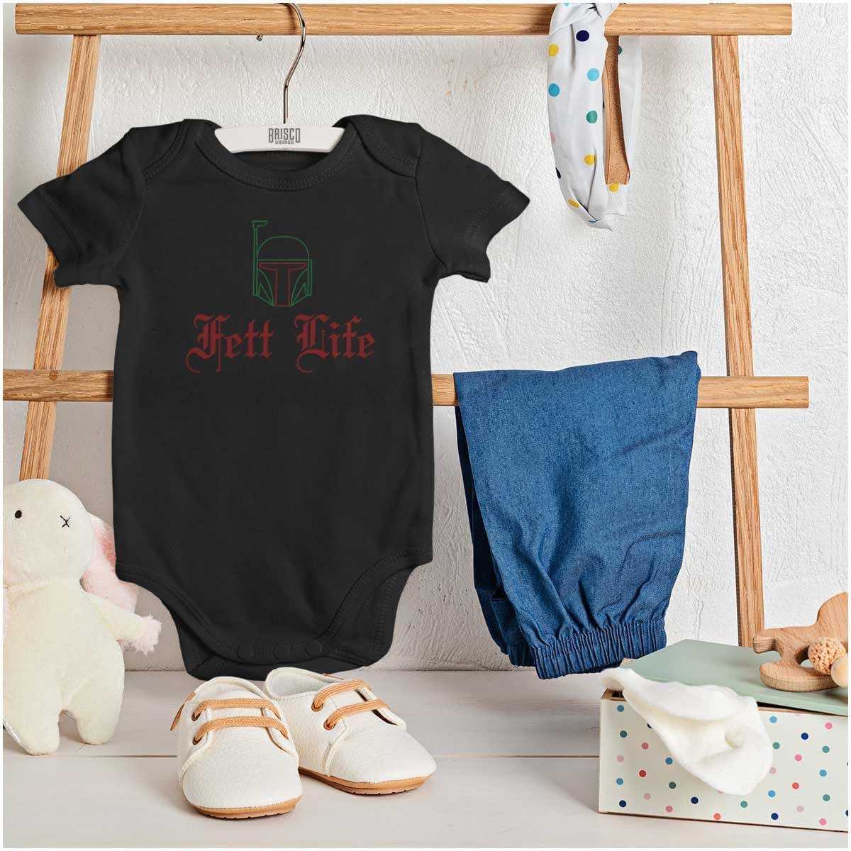 Brisco Brands Cute Galactic Bounty Hunter Nerd Babe Baby Romper Boys or Girls