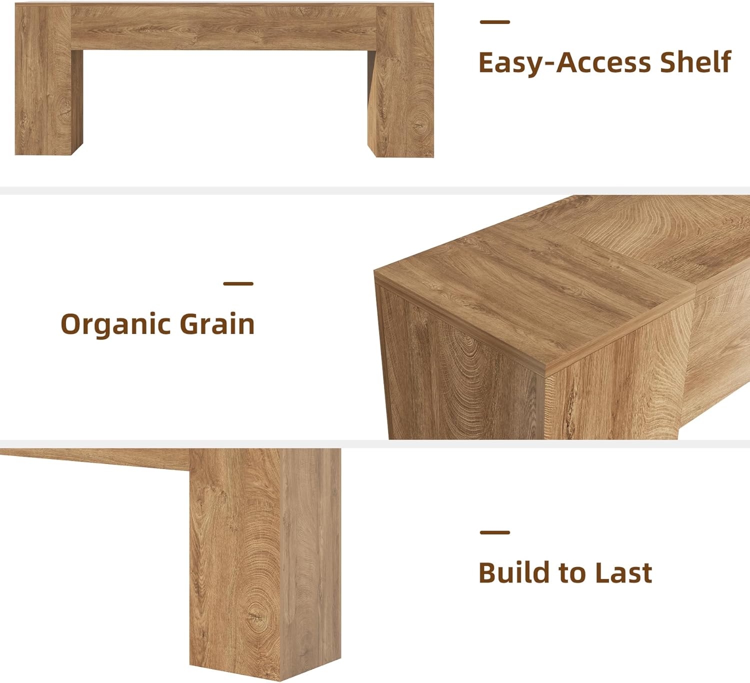 Extra Long Console Tables for Entryway 86-Inch, Farmhouse Sofa Table Behind Couch, Wooden Hallway Table for Living Room, Entrance, Natural Oak