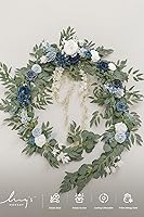 Vista 6 de Ling's moment Guirnalda de Flores de Primavera de 9 Pies - Flores de Arco de Boda para Decoración de Fondo, Eucalipto y Rosa, Guirnalda Floral