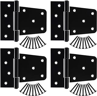 3.5 inch Heavy Duty Gate Hinges Fence Door Hinges Durable Gate Strap Hinge for Indoor Outdoor, Gate Hardware Kit for Shed, Wooden Fences, Vinyl Fence Gate, Barn Door, Garage, 4 Pack
