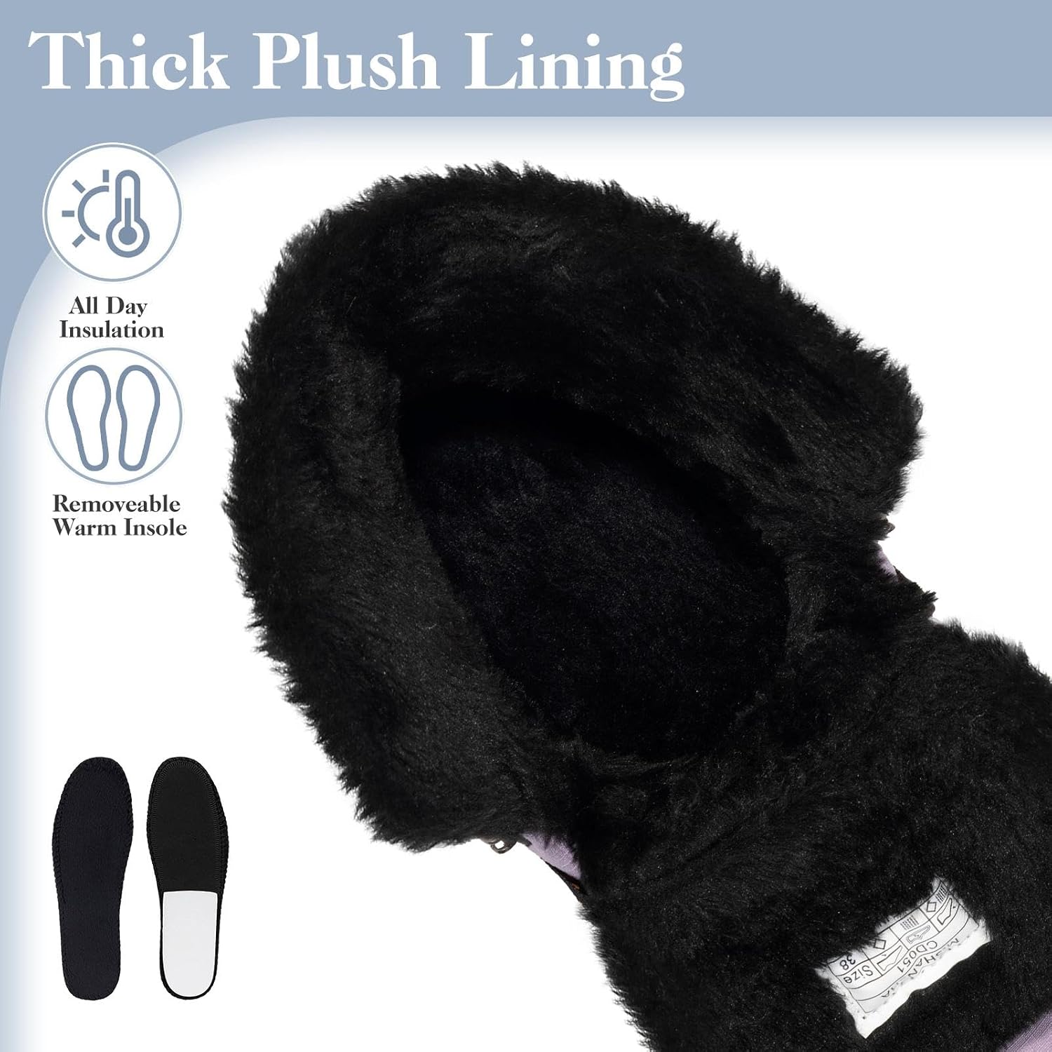 Mishansha Women's Winter Snow Boots Warm Fur Lined Ankle Hiking Boot