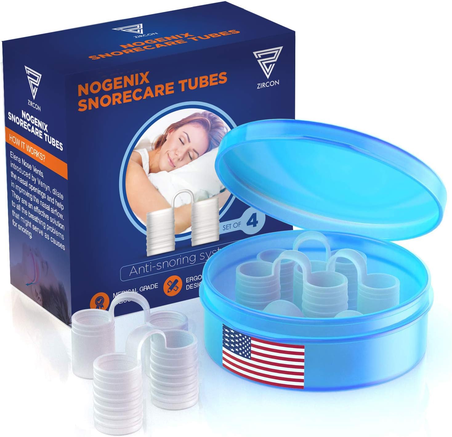 Zircon Set of 4 Nose Vents to Ease Breathing Anti Snoring