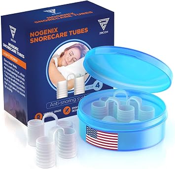 Zircon Set of 4 Nose Vents to Ease Breathing - Anti Snoring - No Side Effects - Advanced Design - Reusable - Includes Travel Case