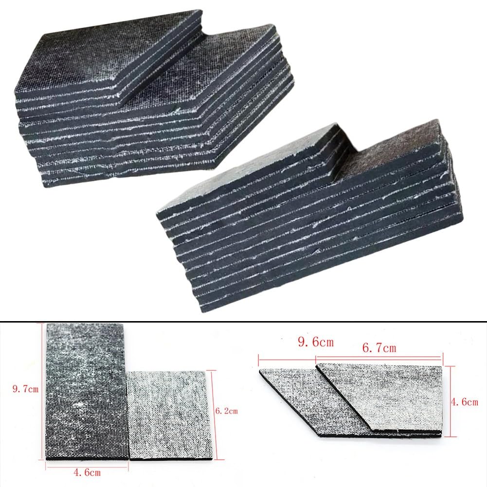 Cojines de mesa de billar, 12 unidades, almohadillas de esquina de tela, negro, 9,7 x 4,6 cm, 6,2 x 4,2 cm