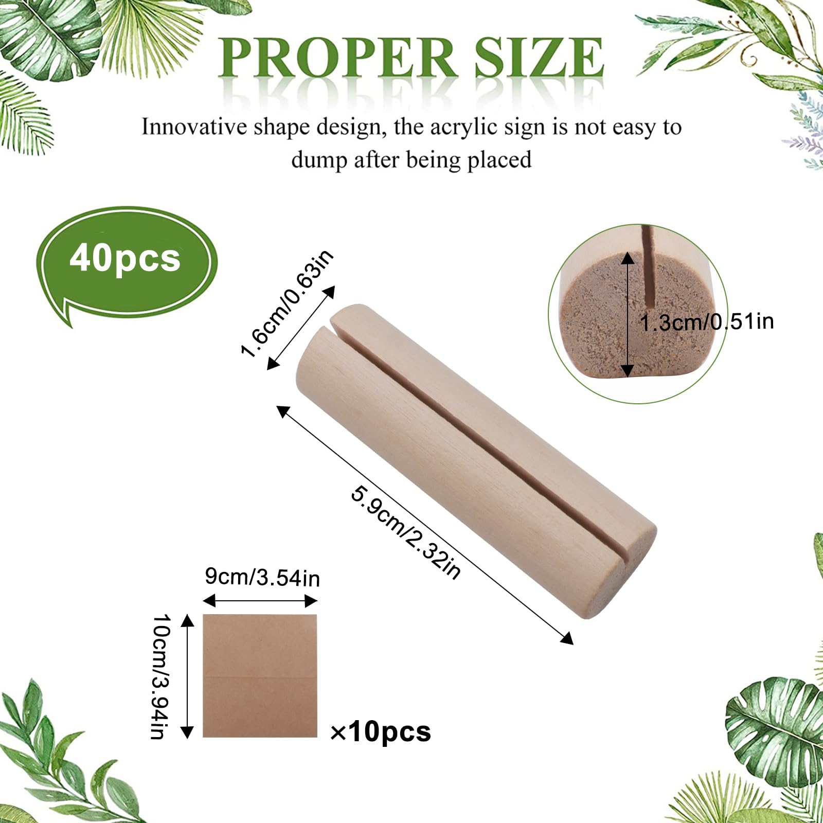 WZYTEU 40 Pièces Supports En Bois Hêtre Porte Photo - Décoration Mariage Noël Baptême