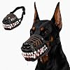 Bozal de monstruo Hell Hound, accesorio de disfraz de Halloween para perro de látex con dientes expuestos aterradores y correa ajustable (A, Extra Extra Grande) 1