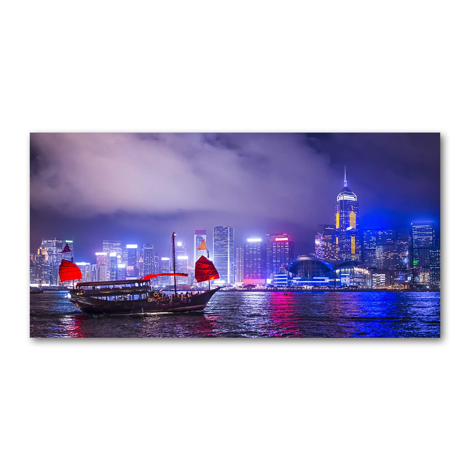 Mural acrylic glass picture Hong Kong voyagez depuis votre canapé