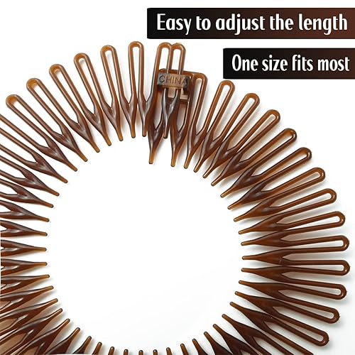 Miniatura 3 de GXXMEI Diademas de plástico flexible con dientes circulares, paquete de 20 soportes para el cabello para mujeres, niñas y deportes