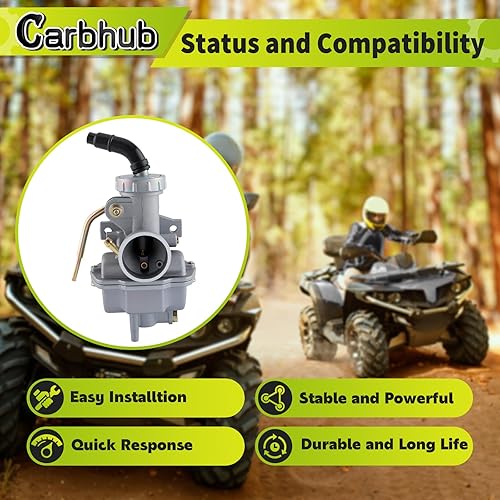 Miniatura 2 de Carbhub Carburador PZ20 para Kazuma Baja 50cc 70cc 90cc 110cc 125cc TaoTao 110B NST SunL Chinese Quad 4 Stroke ATV 4 Wheeler Go Kart Dirt Bike Honda