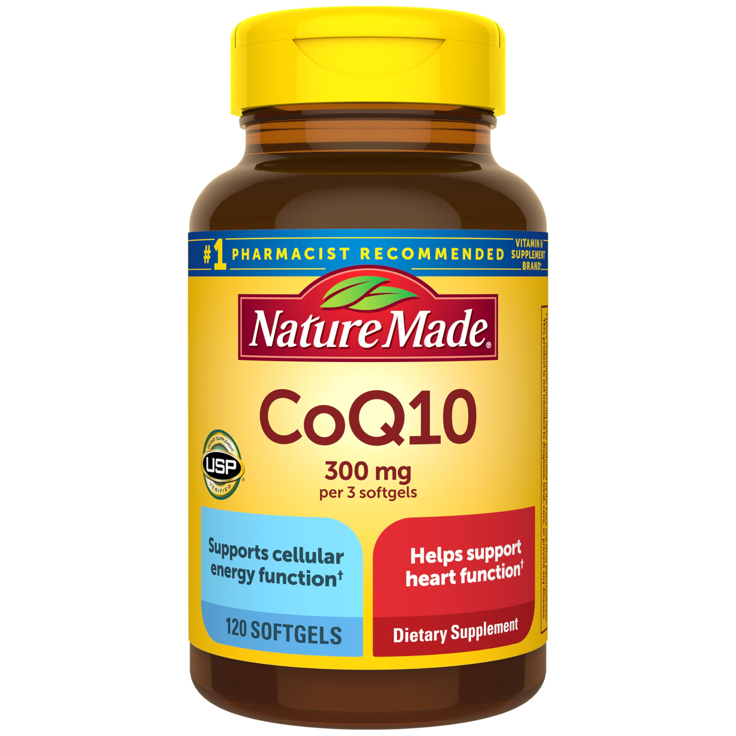 CoQ10 300mg per 3 Softgels, CoQ10 Supplement for Heart Health & Antioxidant Support, 120 Softgels, 40 Day Supply