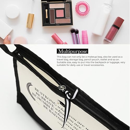 Miniatura 4 de Be Strong Brave Humble Badass 2023 Regalos de graduación Bolsa de cosméticos Bolsa de maquillaje de viaje inspiradora divertida regalos de