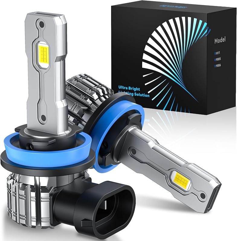 Lâmpadas LED automotivas H11 H8 H9 FTEVAR 6000 K 30000 lm para farol de neblina – 2 unidades