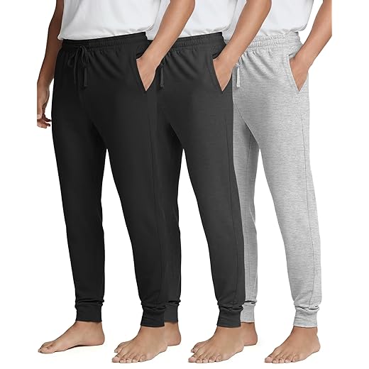 Real Essentials Pacote com 3: Calças de pijama masculinas macias para dormir - calça de pijama com cordão e bolsos (disponível em tamanhos grandes e altos)