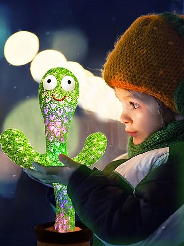 Miniatura 7 de Pbooo Cactus bailarín, juguete de cactus parlante que imita la espalda con 120 canciones, canto Spike The Cactus para niños pequeños, juguete de