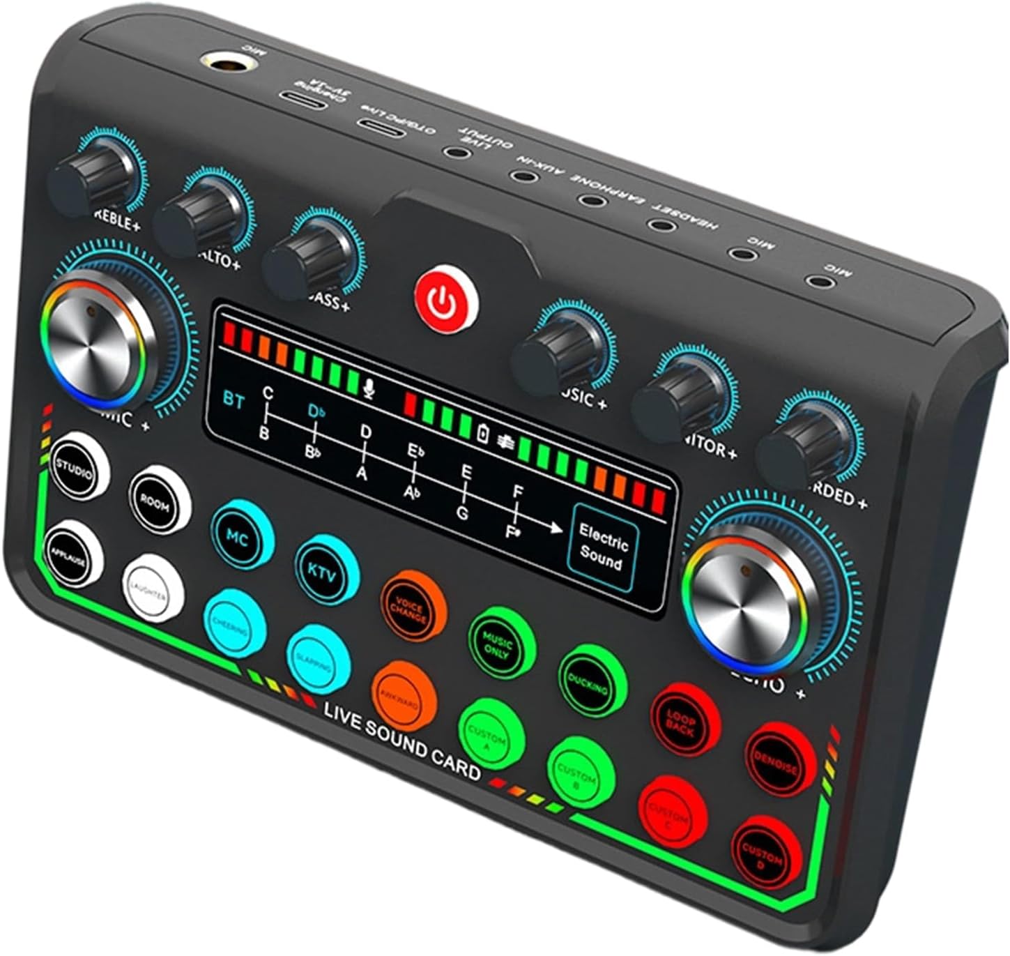 USB Sound Card Live Broadcast Sound Advanced Auditory Decoding Easy Controls for Gamers Content Creators and Musicians Auditory