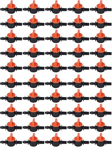 Lwuey Válvula de cierre de tubo de goteo de 14 de pulgada, interruptor de acoplamiento de riego de tubería universal, adaptador de tubo de manguera