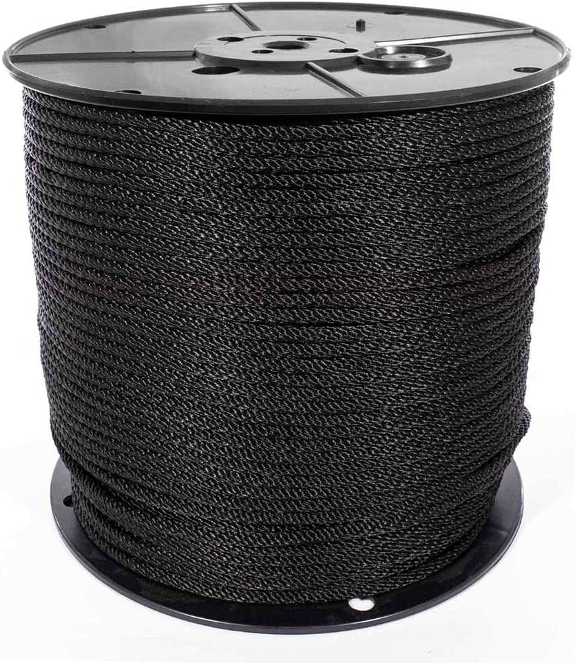 Paracord Planet Solid Braid Utility Rope – All Purpose Solid Braid MFP Derby Cord – Sports and Recreation, Crafts, Landscaping, Pets, Decor – USA Made (Black, 1/2 Inch X 100 Feet)