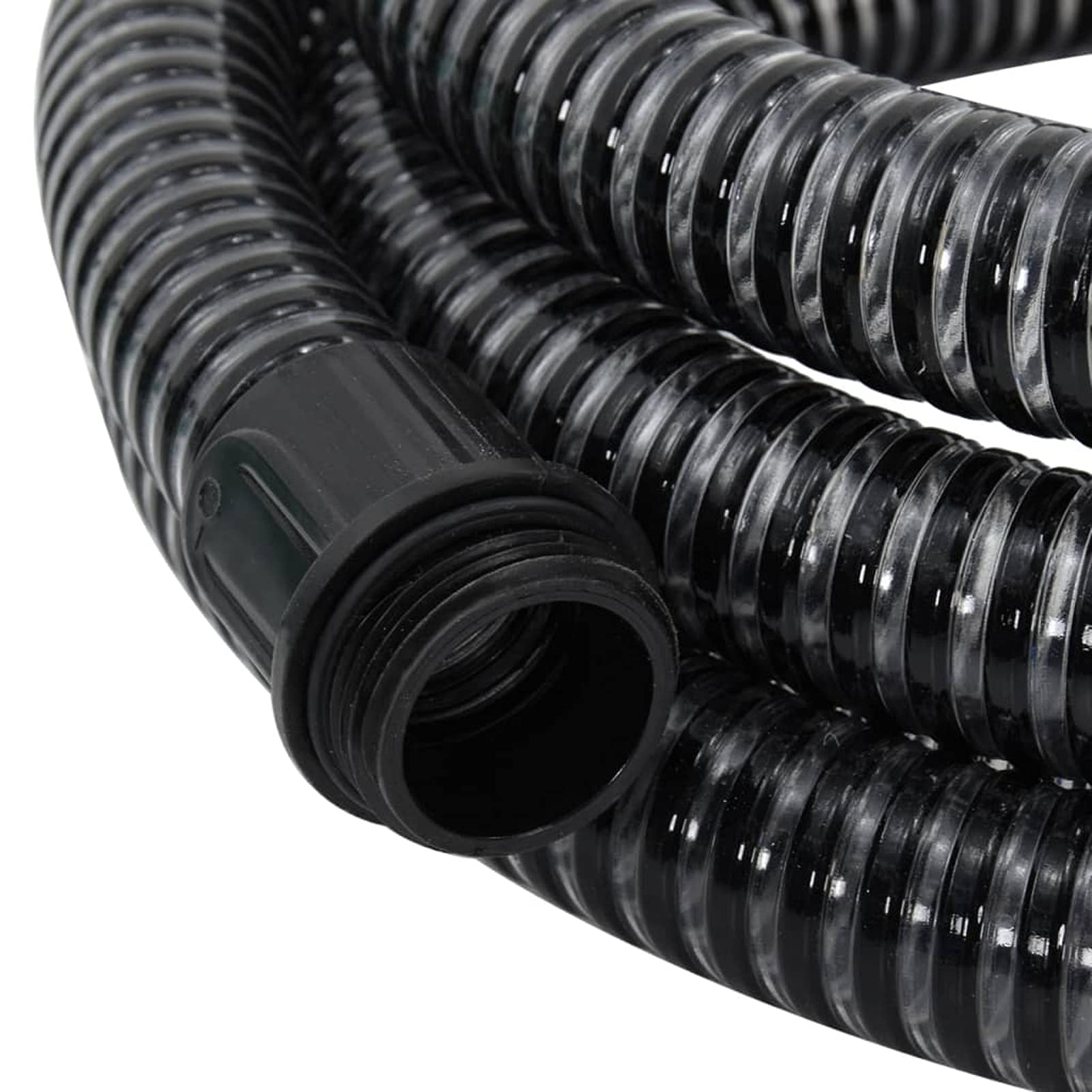 Tubo di Aspirazione con Raccordi in Ottone Nero 1,1" 15 m PVC,Tubo Aspirazione Rinforzato Per Pompe
