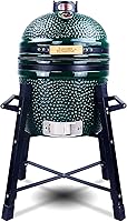 London Sunshine 15" Green Ceramic Kamado Charcoal Grill Smoker with Stainless Steel Grates & Sturdy Stand