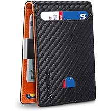 RUNBOX Money Clip Wallets for Men,Slim Leather Mens Bifold Wallet,RFID Blocking Front Pocket Wallet,Thin Credit Card Holder with Gift Box