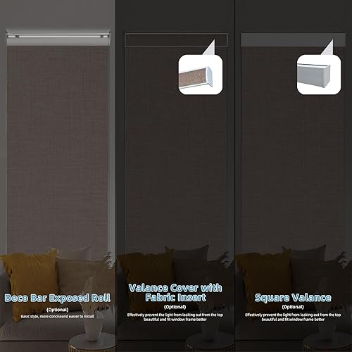 Miniatura 4 de WEFFORT Bouvardia - Persiana enrollable motorizada, 100 % opacas, funciona con Apple Homekit, Alexa, Google Home, control remoto, persianas