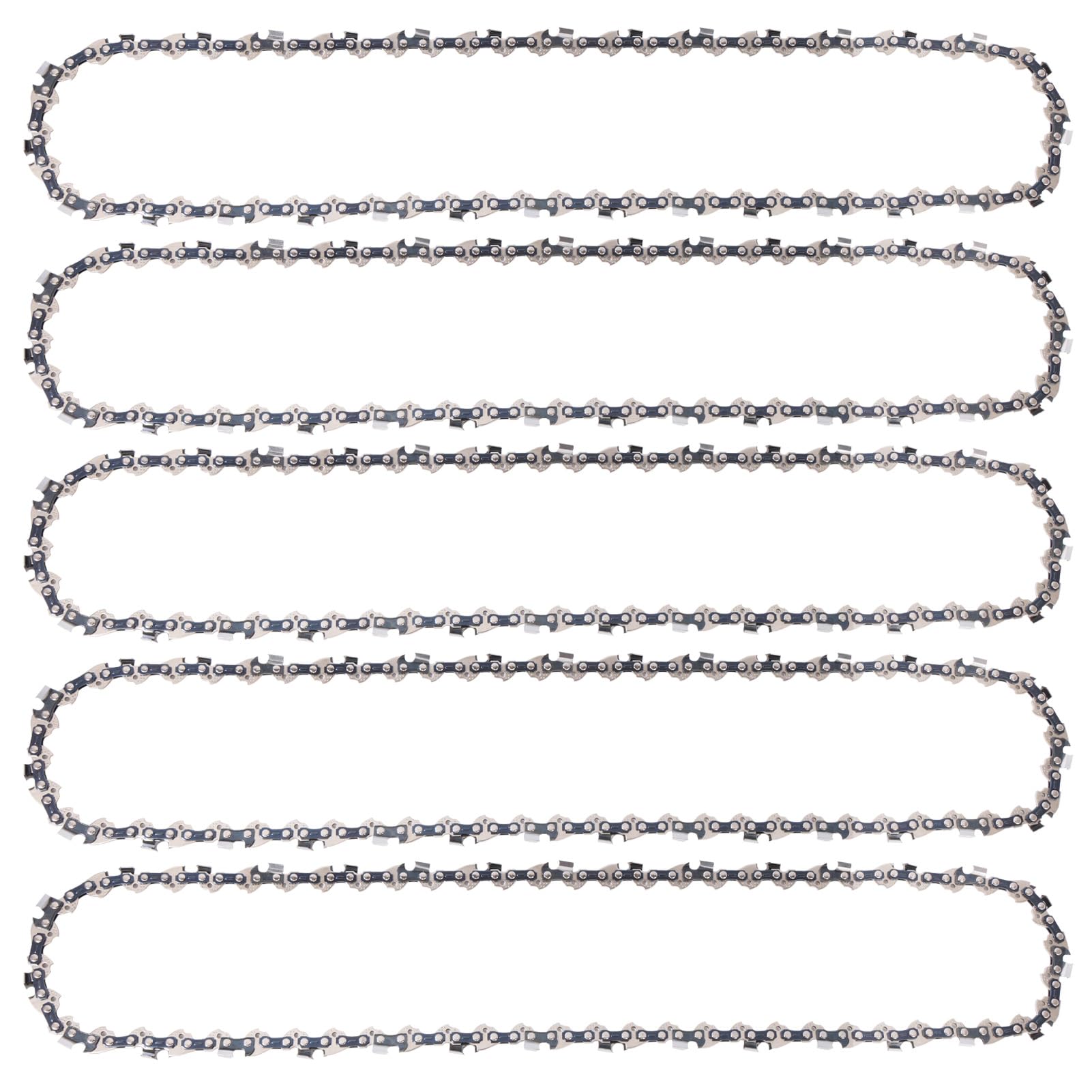 Paquete de 5 cadenas de motosierra de paso LP de 3/8 pulgadas, calibre de 0.050 pulgadas para barra de 45 cm, 62 eslabones de transmisión para Bosch AKE45S, Dolmar ES-184, ES-184 TLC, Makita