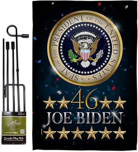 Bandera de Biden Harris con bandera del presidente de Estados Unidos 46 de Estados Unidos, bandera de jardín con soporte de voto patriótico, fiesta