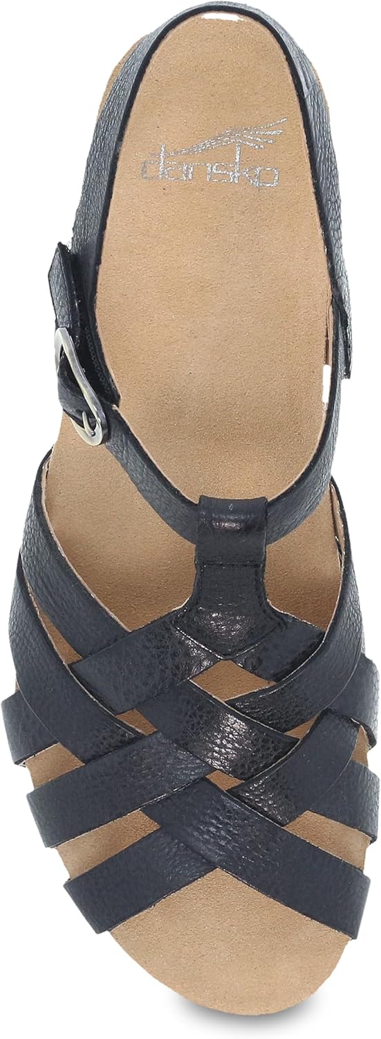 Dansko Tinley Fisherman Wedge Sandal for Women - Cushioned, Contoured Footbed for All-Day Comfort and Support - Adjustable Hook & Loop Straps with Buckle Detail - Image 2