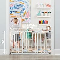 Vista 2 de Regalo - Puerta extra ancha de 56 pulgadas para bebé, incluye extensión de 4 pulgadas, 8 pulgadas y 12 pulgadas, paquete de 4 soportes a presión y 4