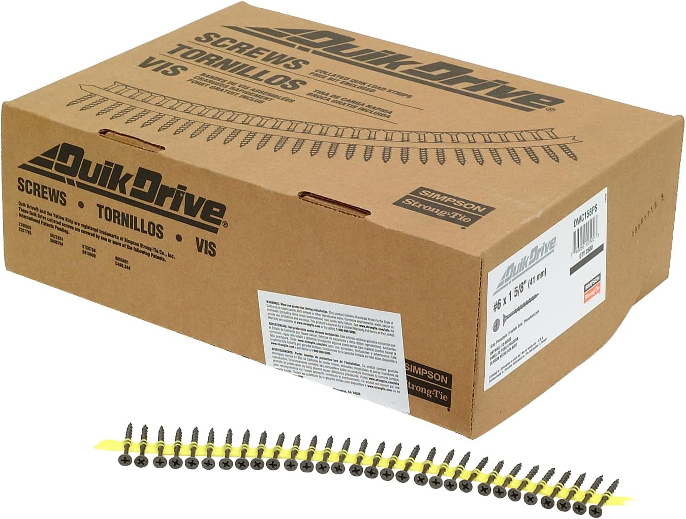 Simpson Strong-Tie DWC158PS DWC Drywall Screw (Collated) — #6 x 1-5/8 in. #2 Phillips Bugle-Head (2500-Qty)