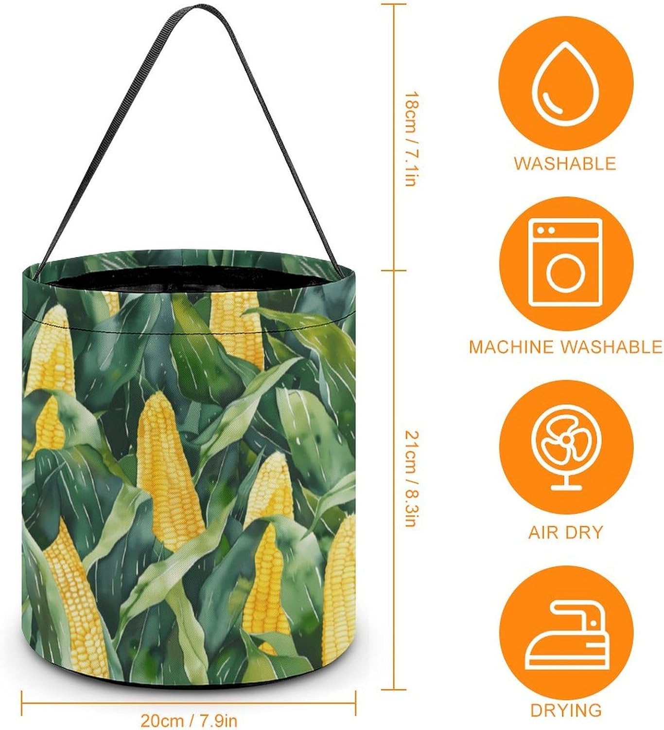 Corn Cobs Watercolor Halloween Treat Bag Reusable Candy Basket Tote Goody Bags Gift Party
