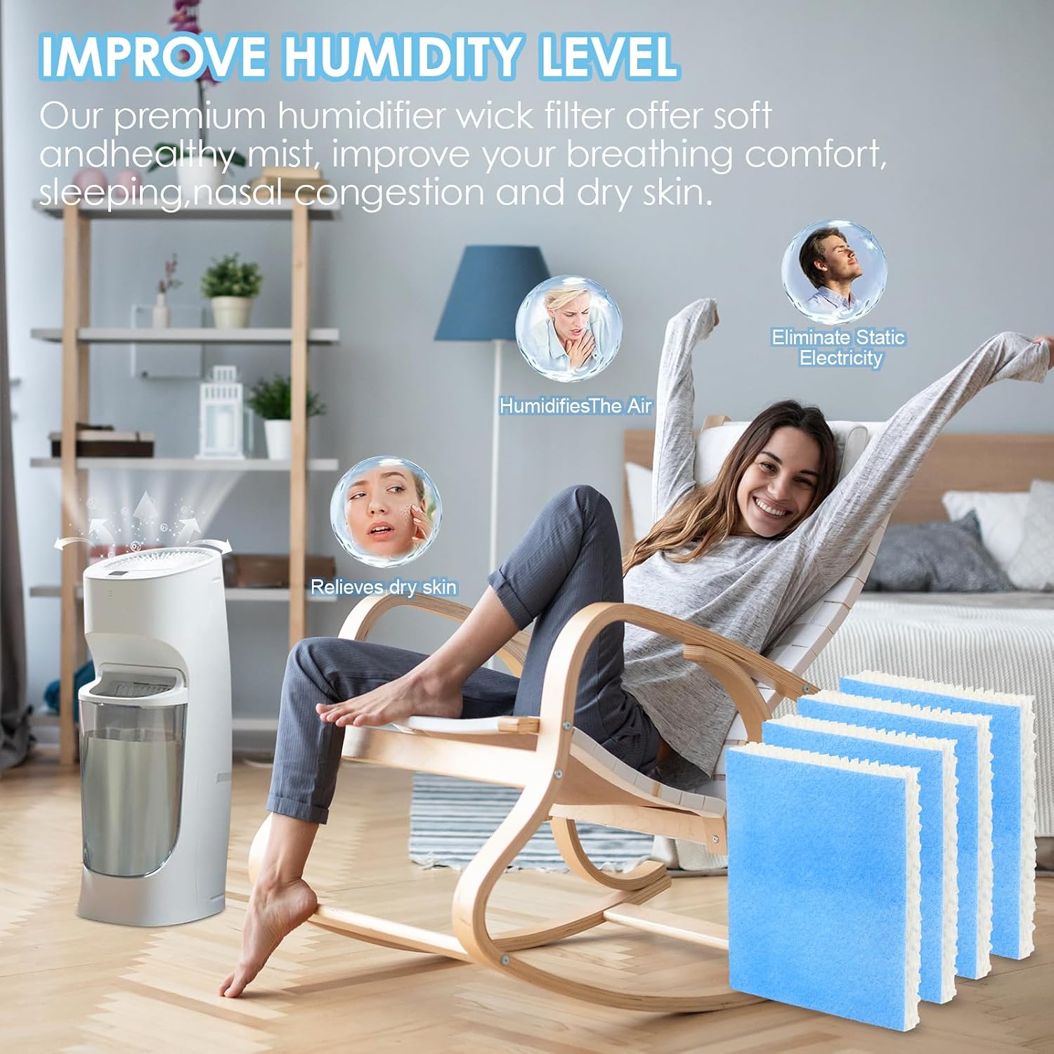 HFT600 Humidifier Filters T for Honeywell Humidifiers Hft600 Hev615 Hev615B Hev615W Hev620 Hev620B Hev620W Hev-615 Hev-615B Hev-615W Hev-620 Hev-620B Hev-620W (4 Pack)