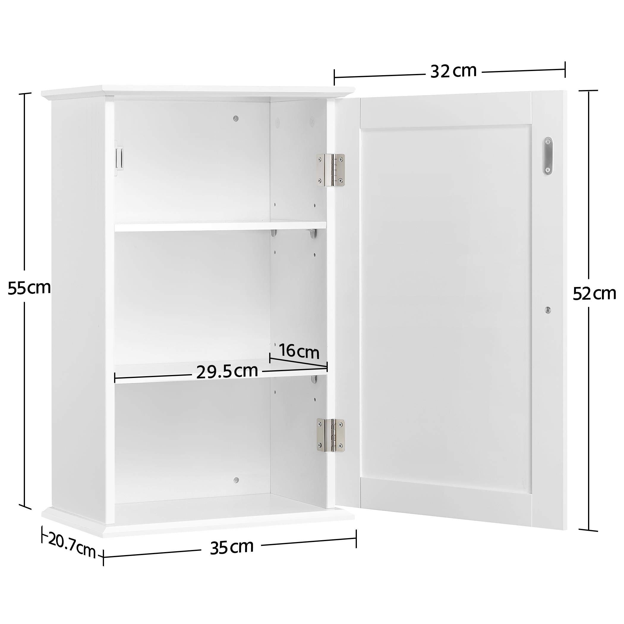 tectake Wandkast Doncaster 60x38x125cm, Industrieel Hout Donker, Rustiek | Leen Bakker