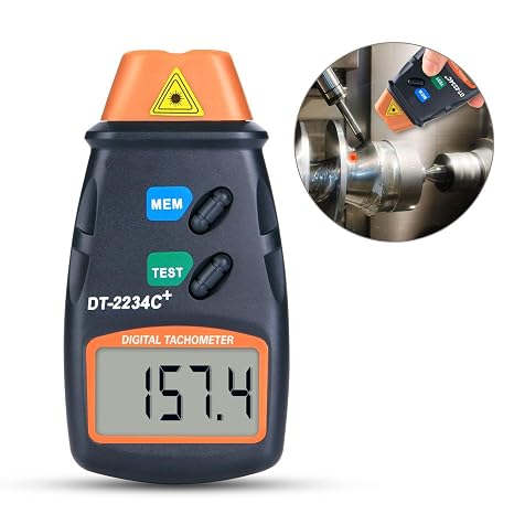 QUMOX Automatic Non-Contact Digital LCD Laser Photo Tachometer RPM Tach Tester Speed Meter