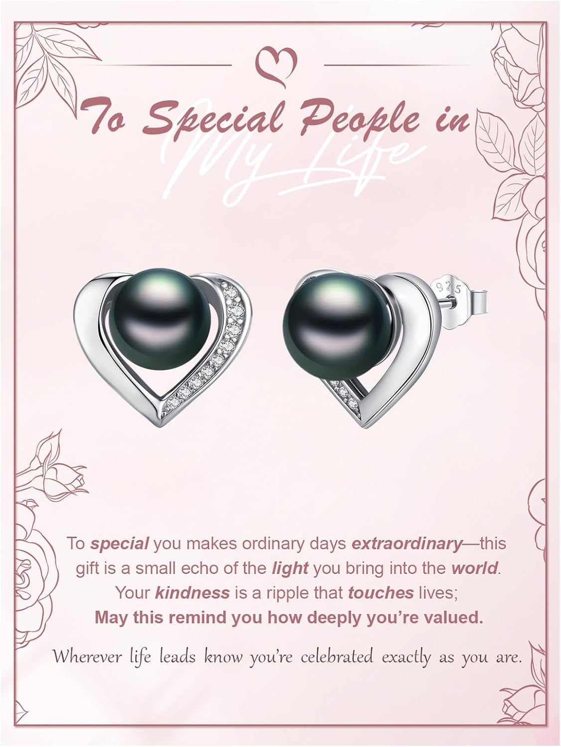 Tahitian Black Pearl AAAA 18K Gold Plated Sterling Silver Stud Earrings for Women Wife Mom Girlfriend Her Jewelry Gift for Anniversary Birthday