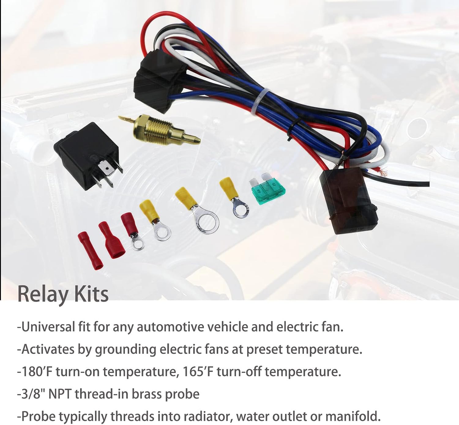ECMRAD 3 Rows Racing Radiator for Chevy Camaro 1970-1981/ Monte Carlo 1980-1987 G-Body Oldsmobile Cutlass/Pontiac Grand Prix +Shroud Fans Relay kit