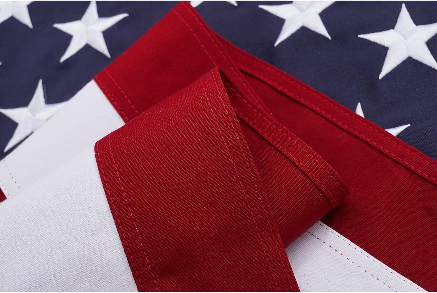 Homissor American Flag Cotton Flags 3x5 USA Flags Embroidered Star Heavy Duty US Flag Sewn Stripes for Indoor